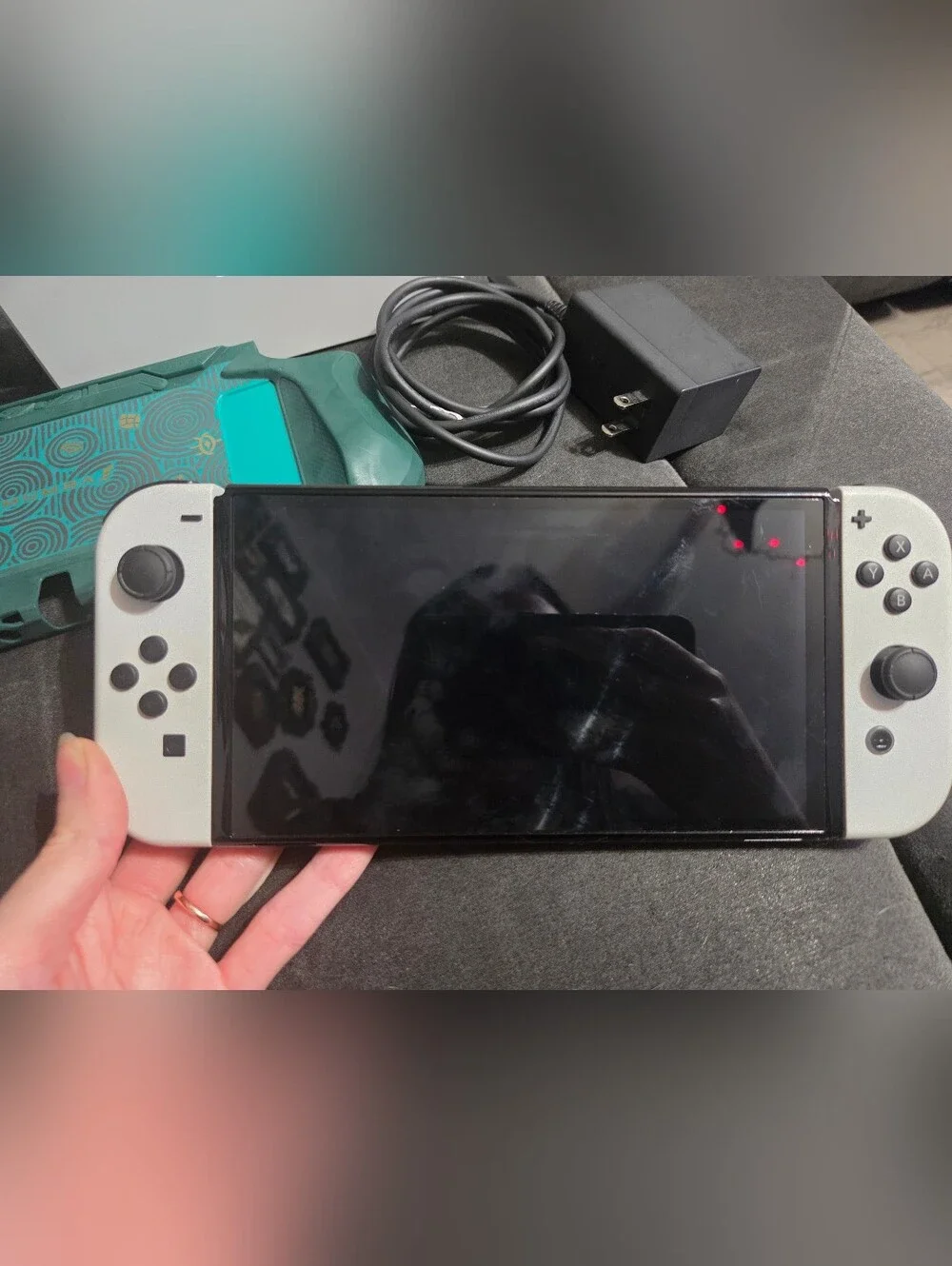 Nintendo Switch OLED 64GB Handheld Console Bundle Dock White Mumba Blade Case